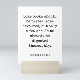 Some books should be tasted - Francis Bacon Quote - Literature - Typewriter Print Mini Art Print