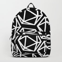 D20 Pattern - White & Black Backpack | Pattern, Graphicdesign, Bard, Dragon, Barbarian, Wizard, Rouge, D D, White, Paladin 