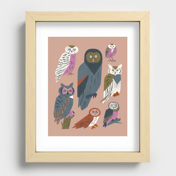 Owl Friends Recessed Framed Print