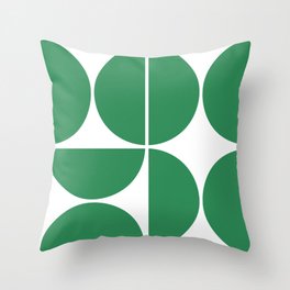 Mid Century Modern Green Square Throw Pillow