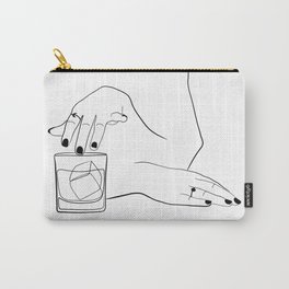 Whiskey Woman Carry-All Pouch | Art, Cocktail, Female, Oldfashioned, Lover, Drawing, Whiskey, Alcoholic, Minimal, Girl 