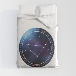 Capricorn Zodiac | Nebula Circle Duvet Cover