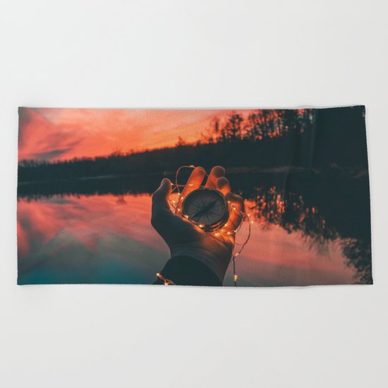 Adventure Compass Beach Towel