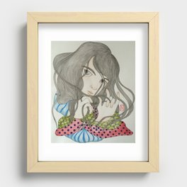 Cerulean Girl Recessed Framed Print