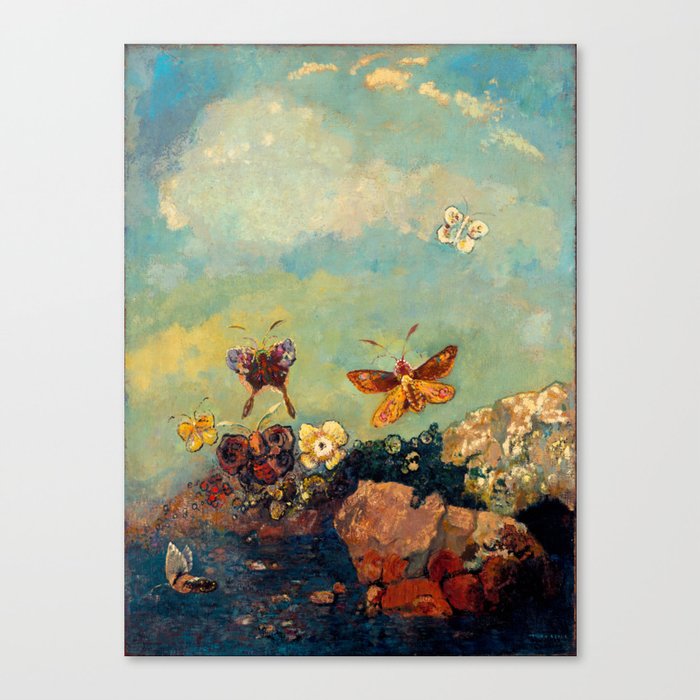 Odilon Redon "Butterflies" Canvas Print