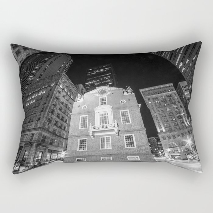 Old City Hall in Black and White Boston Massachusetts Rectangular Pillow