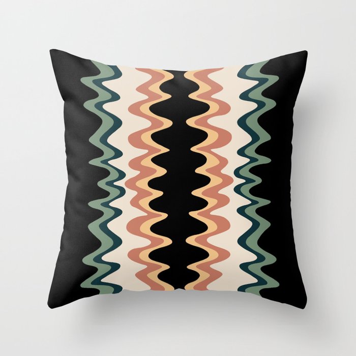 Wavy Stripes Abstract X Throw Pillow