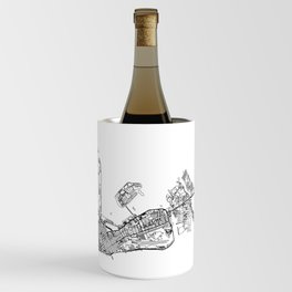 Key West White Map Wine Chiller