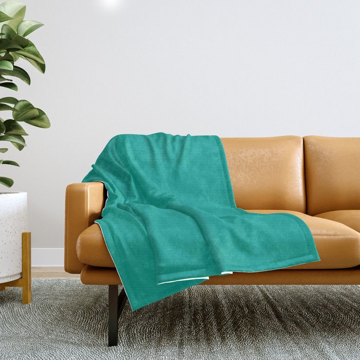 Solid Teal Color Throw Blanket