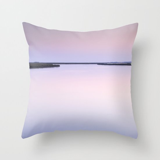 Calm at pink sea Throw Pillow