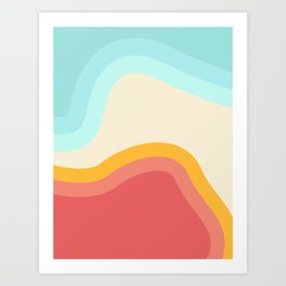 Retro Rainbow Swirls Art Print