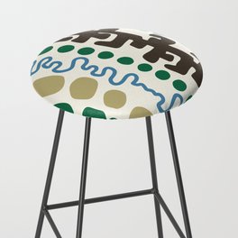 Abstract vintage colorful pattern collection 9 Bar Stool