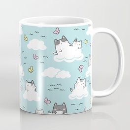 Kawaii Cute Cats In Sky Pattern Mug