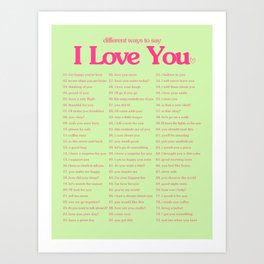 Ways to Say I Love You Art Print