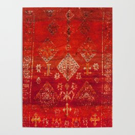 Vintage Heritage Moroccan Carpet Design Poster