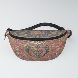 Persian Medallion Rug I // 16th Century Distressed Red Green Blue Flowery Colorful Ornate Pattern Fanny Pack