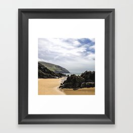Peaceful sand and ocean Framed Art Print