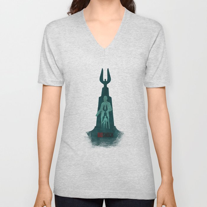 Bioshock - Andrew Ryan and The Lighthouse V Neck T Shirt