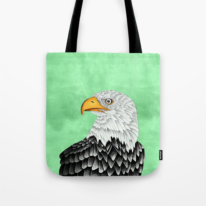 Bald eagle drawing Tote Bag