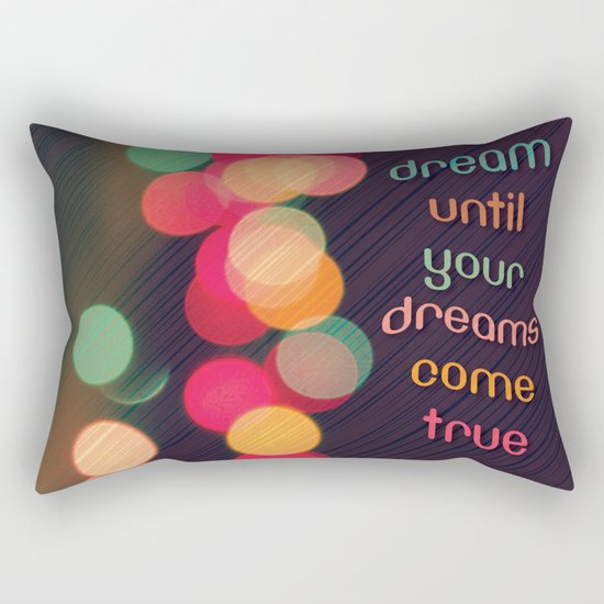 Vintage Colorful Christmas Bokeh Rectangular Pillow