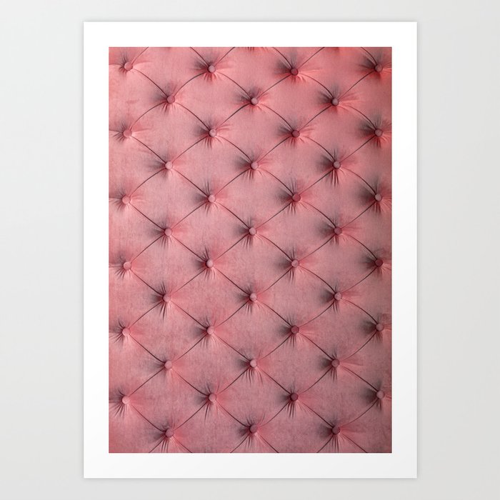 Blush Pink Velvet Tufted Pattern Art Print