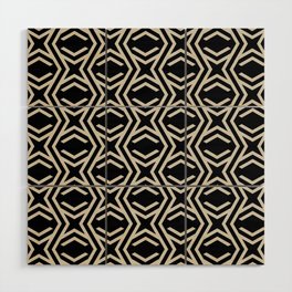 Black and Beige Zig Zag Stripe Star Pattern Pairs DE 2022 Trending Color Bay Salt DET642 Wood Wall Art