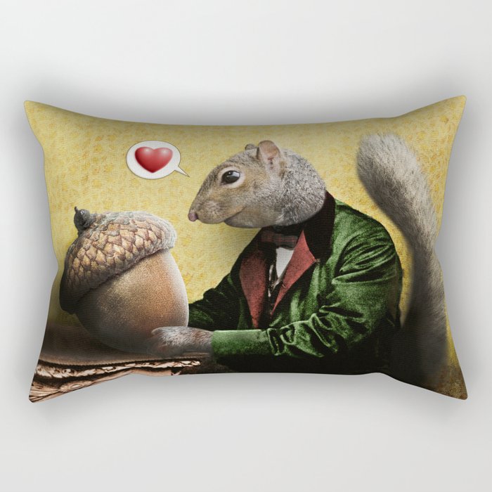 Mr. Squirrel Loves His Acorn! Rectangular Pillow