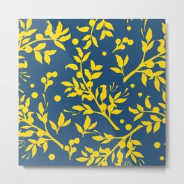 Cherry branch seamless pattern Metal Print