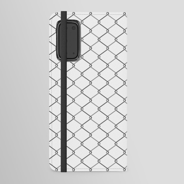 Net, fence seamless pattern. Wire grid abstract illustration. Metal chain texture Android Wallet Case