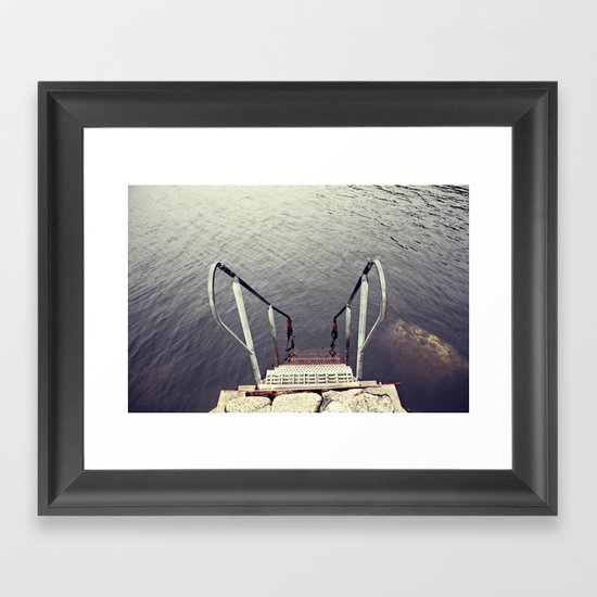 Jump, into the sea Framed Art Print