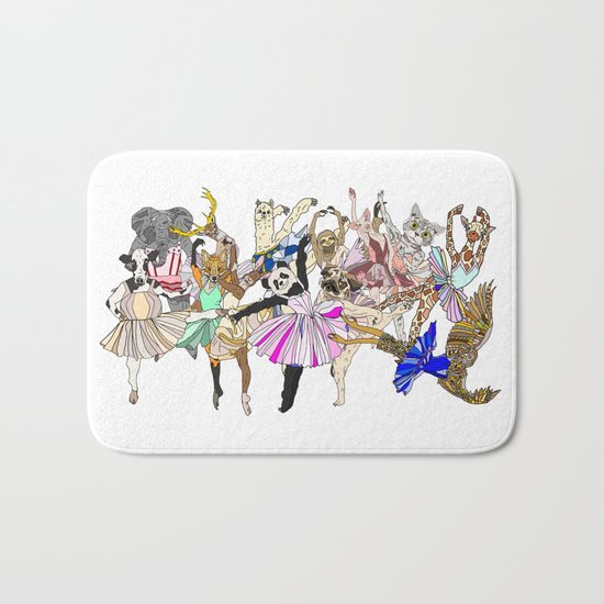 Animal Square Dance Bath Mat
