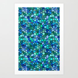 Many Pebbles Blue Green Art Print
