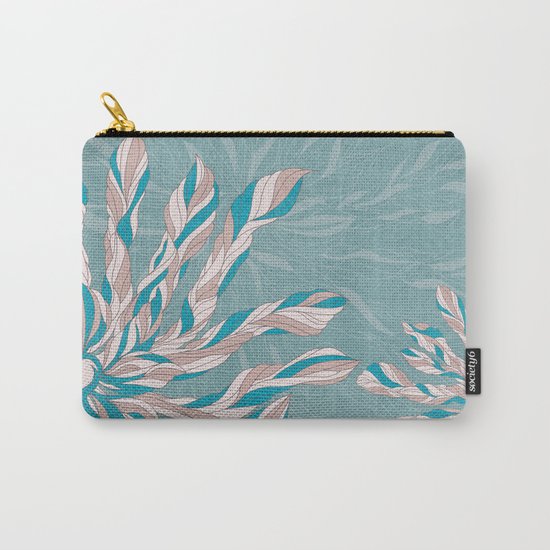 Flower Power Teal/Pink Carry-All Pouch