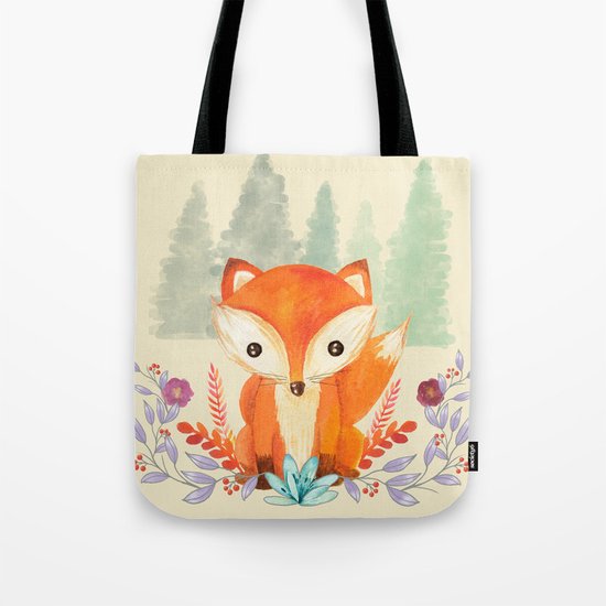 Evergreen Fox Tote Bag