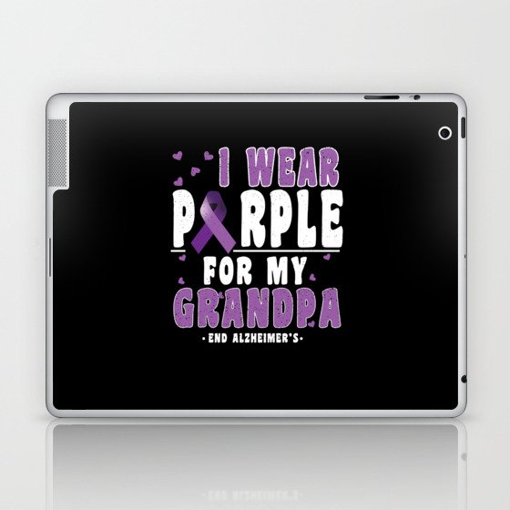 Purple For Grandpa Alzheimer Alzheimer's Awareness Laptop & iPad Skin