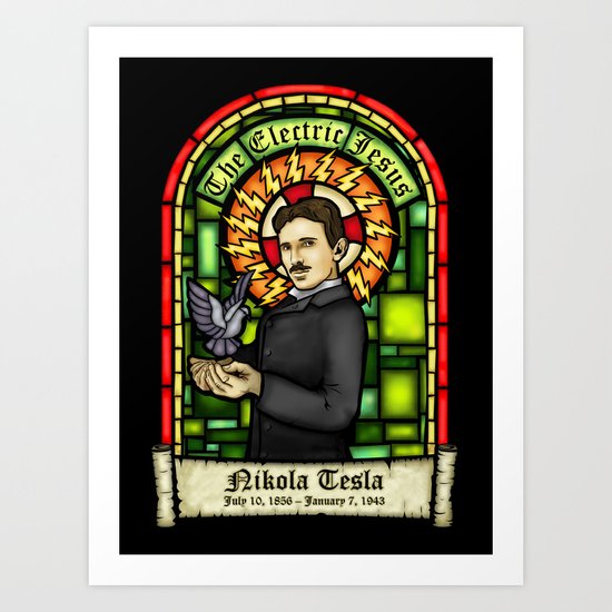 Tesla: The Electric Jesus Art Print