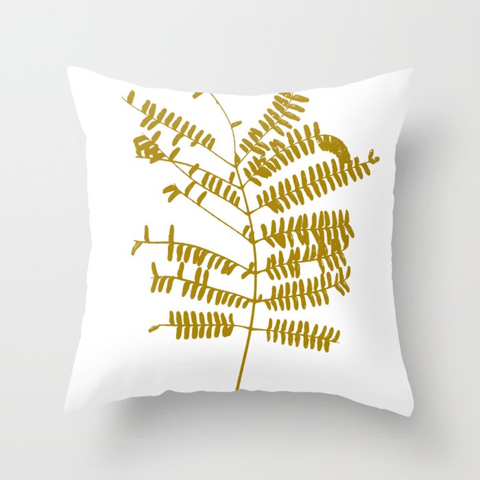 Golden Leaf #Minimal Throw Pillow