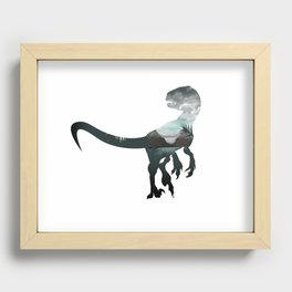 Velociraptor Minimalist Splash Recessed Framed Print