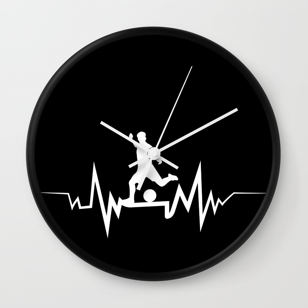 Soccer Heartbeat Design Cool Gift For Football Lovers Wall Clock
