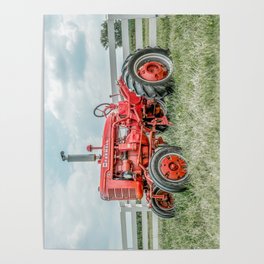 Vintage Farmall A Red Tractor Poster