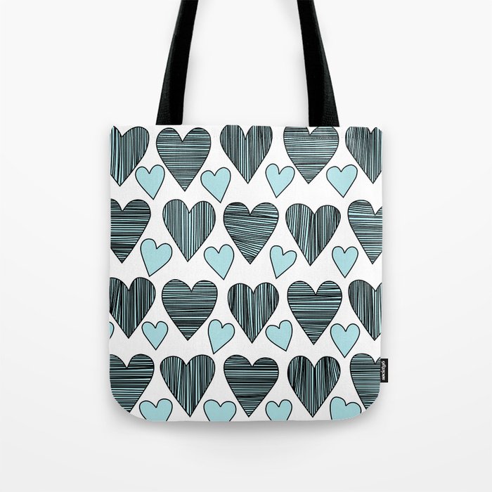 Cute blue hearts Tote Bag