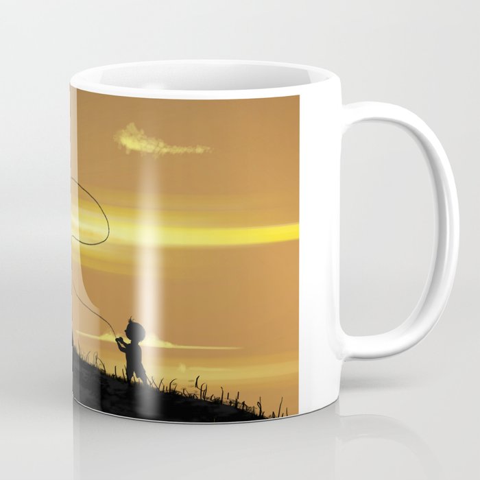 Kite-Flying at Sunset Coffee Mug