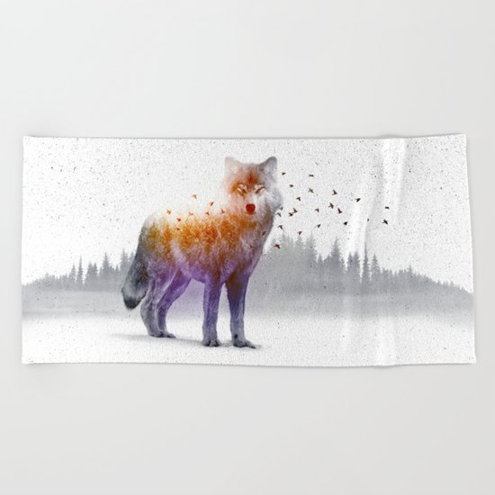 A Wilderness Within / Wolf Beach Towel