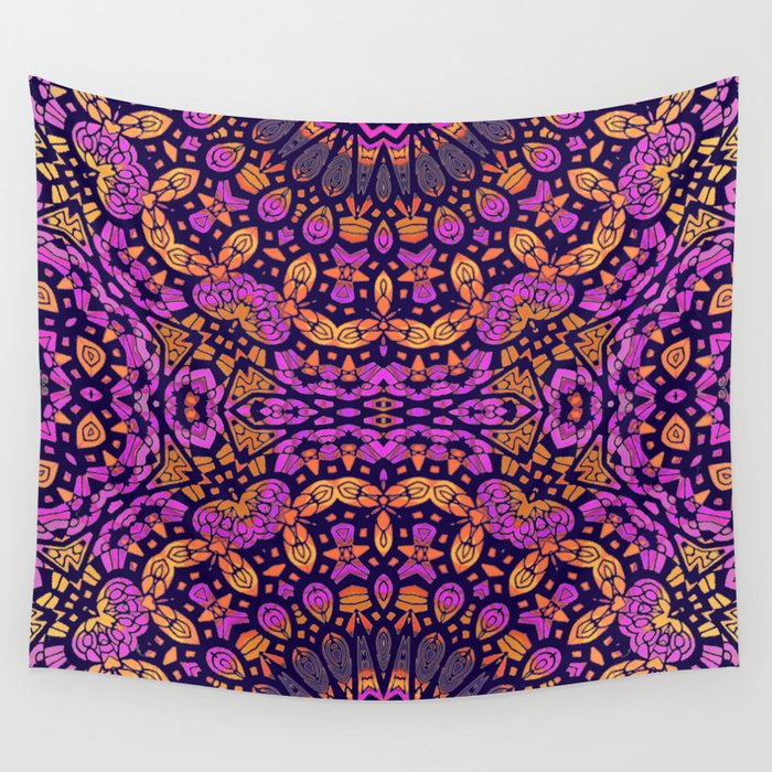 Magenta Pattern Wall Tapestry