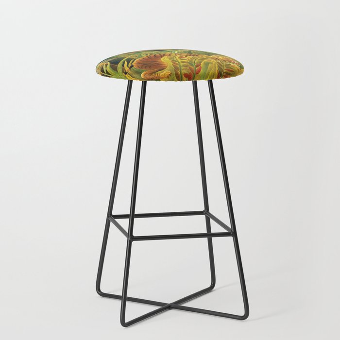 Tiger in a Tropical Storm, Exotic, Henri Rousseau Bar Stool