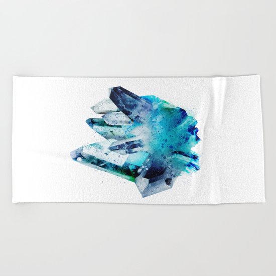 Watercolor Gemstone Beach Towel
