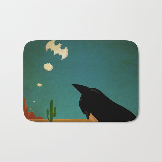 superheroes in the wild west Bath Mat