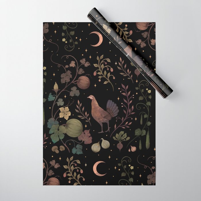 Wild Chicken with Autumn Vines Wrapping Paper