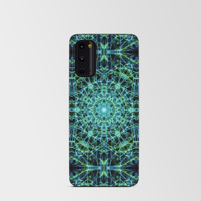 Liquid Light Series 52 ~ Blue & Green Abstract Fractal Pattern Android Card Case