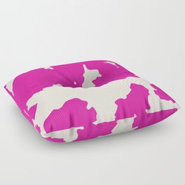 Retro 70s Hot Pink Animal Print  Floor Pillow